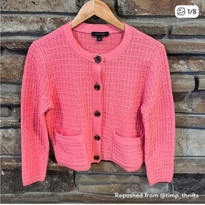 Ann Taylor Pink Button-Up Cardigan